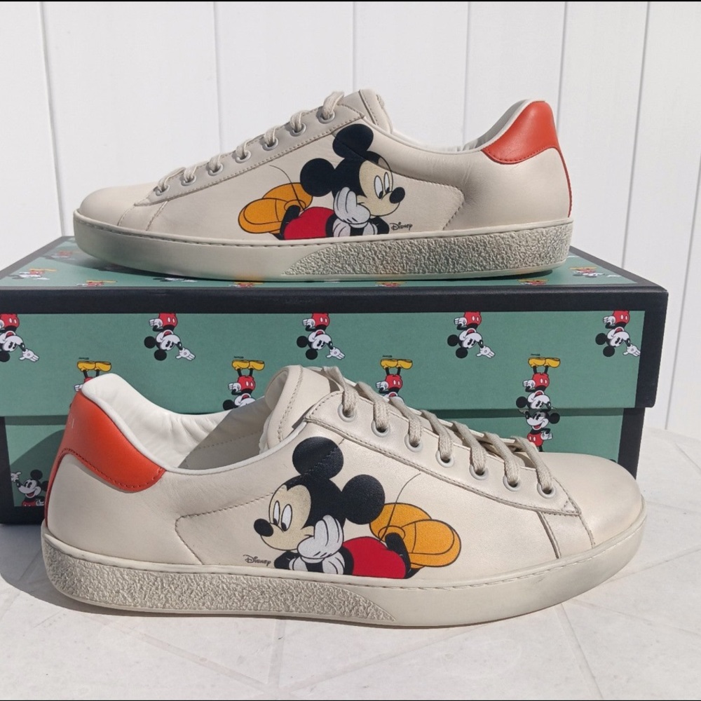 NWT Authentic men’s Gucci x Disney leather Ace sneakers limited edition